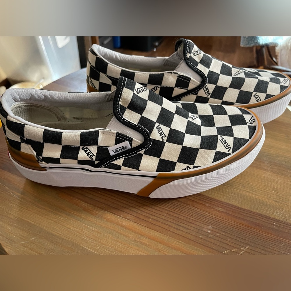 VANS Stacked Checkerboard platform slip on